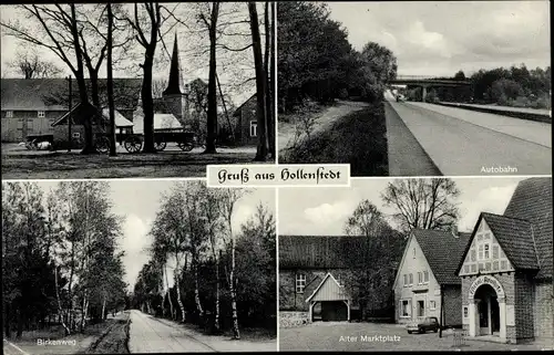 Ak Hollenstedt in Niedersachsen, Autobahn, Alter Marktplatz, Birkenweg