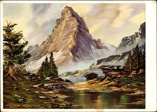 Künstler Ak Gatermann, K., Zermatt Kanton Wallis, Matterhorn