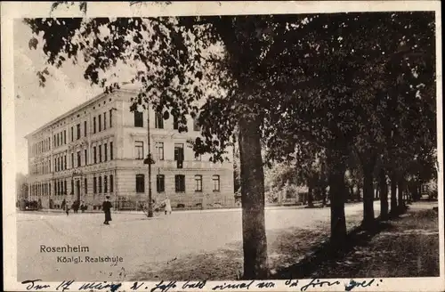 Ak Rosenheim Oberbayern, Königliche Realschule