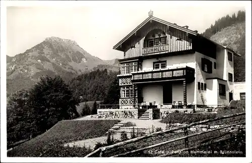 Ak Oberaudorf im Kreis Rosenheim Oberbayern, Cafe Hummelei, Brünnstein