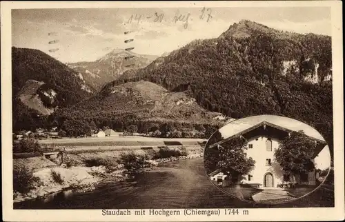 Ak Staudach Egerndach in Oberbayern, Gasthof Zur Mauth, Hochgern