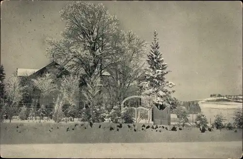 Ak Bergen im Chiemgau Oberbayern, Haus Dr. Hohmann, Winter