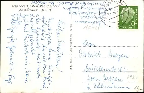Ak Amelinghausen in der Lüneburger Heide, Schenck's Gasthaus