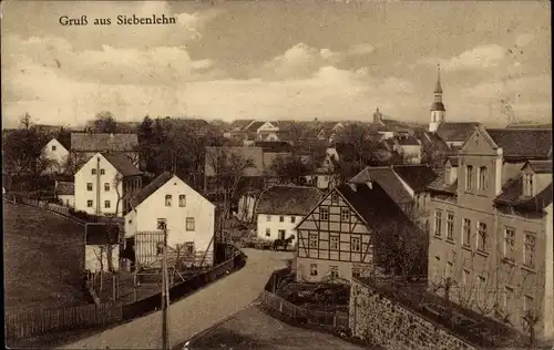 Ak Siebenlehn Großschirma in Sachsen, Blick auf die Ortschaft, Kirche