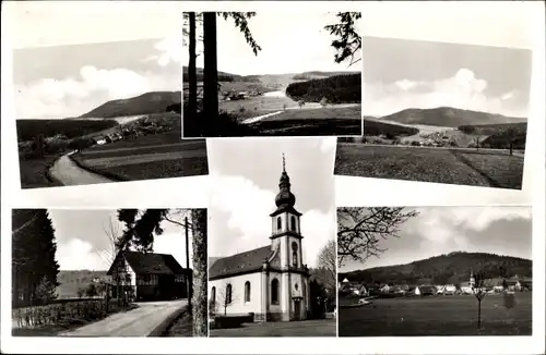 Ak Moosbronn Gaggenau im Schwarzwald, Ort, Landschaft, Kirche