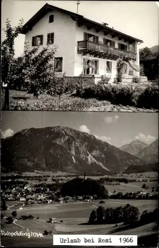 Foto Ak Ruhpolding in Oberbayern, Urlaub bei Resi, Ort mit Umgebung