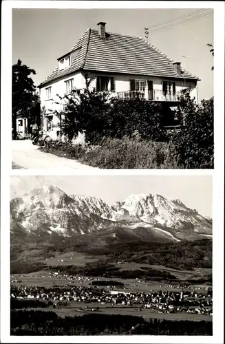 Foto Ak Freilassing in Oberbayern, Gesamtansicht, Gasthof Karl Geigl