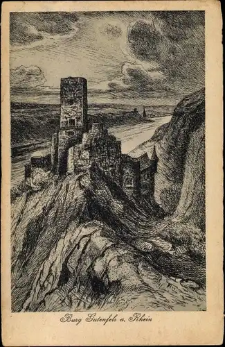 Ak Caub Kaub am Rhein, Burg Gutenfels