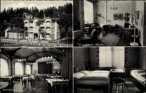 Ak Altenau Clausthal Zellerfeld im Oberharz, Kurheim der Stadt Hannover, Speisesaal, Gästezimmer