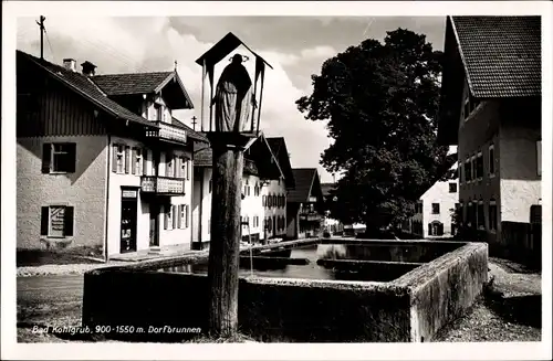 Ak Bad Kohlgrub in Oberbayern, Blick vom Dorfbrunnen