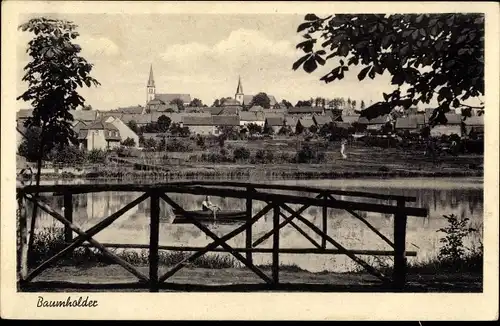 Ak Baumholder Rheinland Pfalz, Ortschaft, Ruderboot, Ort