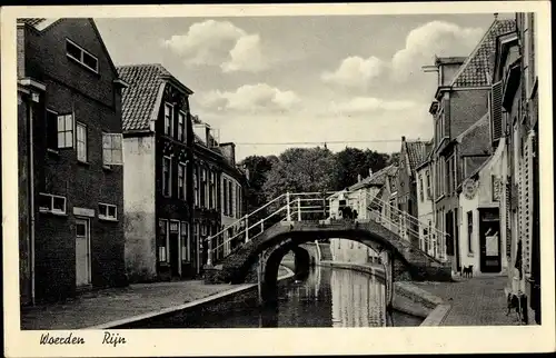 Ak Woerden Utrecht, Rijn