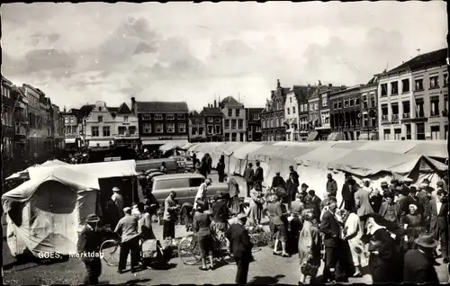 Ak Goes Zeeland Niederlande, Marktdag