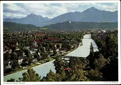 Ak Innsbruck in Tirol, Stadt gegen Süden