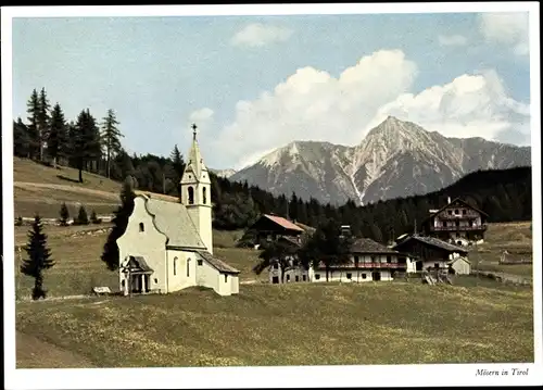 Ak Mösern Telfs in Tirol, Ortsansicht, Kirche