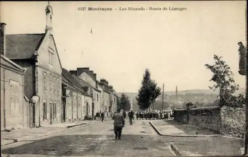 Ak Montluçon Allier, Les Nicauds, Route de Limoges