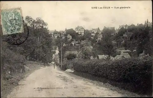 Ak Vire-les-Vaux Calvados, vue générrale, Ortsansicht, Straßenpartie