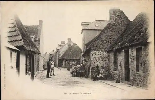 Ak Cabourg Calvados, le vieux Cabourg, La Rue du Commerce, Anwohner, Arbeiter