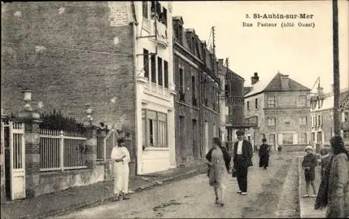 Ak Saint Aubin sur Mer Calvados, Rue Pasteur