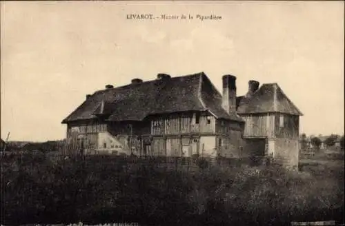 Ak Livarot Calvados, Manoir de la Pipardière, Fachwerkhaus