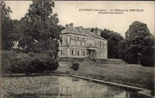 Ak Livarot Calvados, Château de Neuville, Park