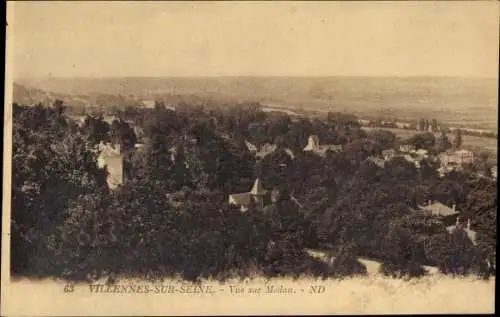 Ak Villennes sur Seine Yvelines, Vue sur Medan