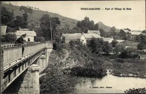 Ak Thury Harcourt Calvados, Pont et Village du Hom