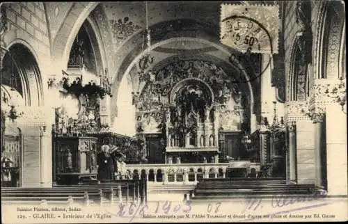 Ak Glaire Ardennes, Interieur de l'Eglise