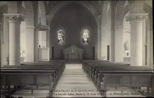 Ak Le Châtelet sur Retourne Ardennes, La nouvelle Eglise