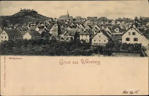 Ak Weinsberg im Kreis Heilbronn, Gesamtansicht, Burg Weibertreu