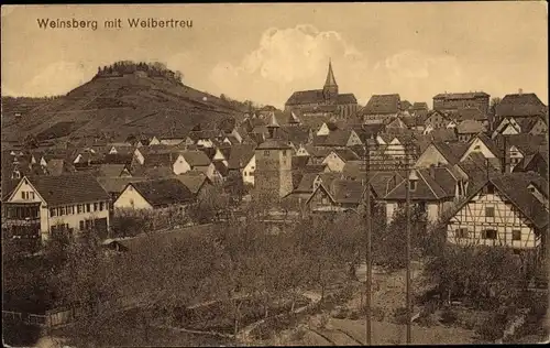 Ak Weinsberg im Kreis Heilbronn, Gesamtansicht, Burg Weibertreu