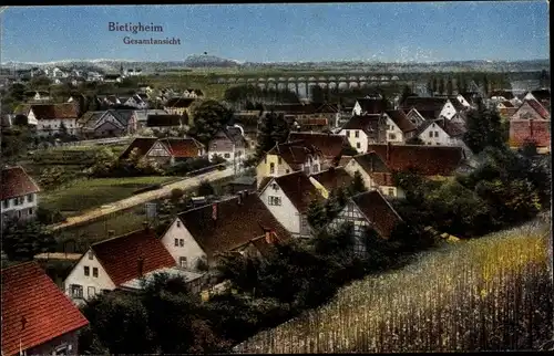 Ak Bietigheim in Württemberg, Panorama von der Ortschaft