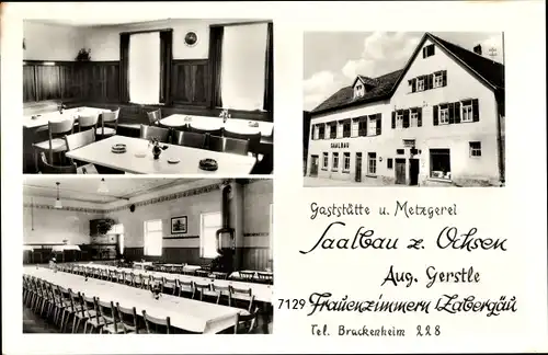 Ak Frauenzimmern Güglingen im Zabergäu Württembeg, Gaststätte Saalbau zum Ochsen