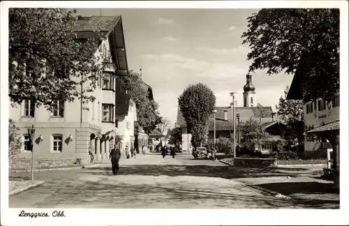 Ak Lenggries in Oberbayern, Rathausplatz, Marktstraße