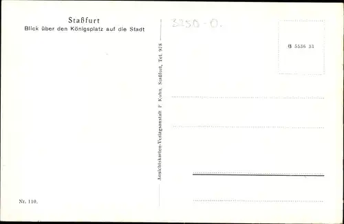 Ak Staßfurt im Salzlandkreis, Blick über den Königsplatz