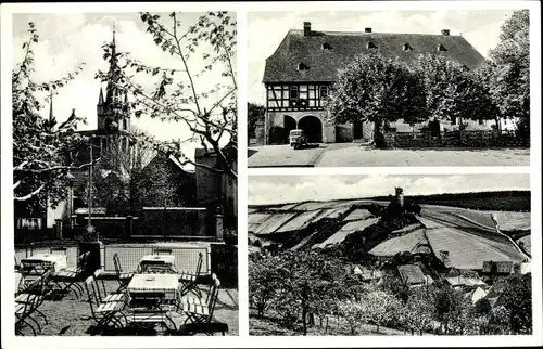 Ak Kiedrich im Rheingau Taunus, Winzerhaus, Kirche