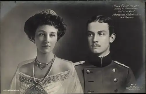 Ak Prinz Ernst August von Braunschweig, Prinzessin Victoria Luise von Preußen