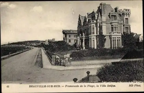 Ak Deauville sur Mer Calvados, Promenade de la Plage, la Villa Dolfus