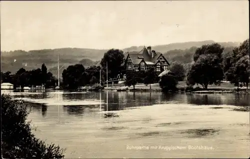 Ak Essen im Ruhrgebiet, Ruhrpartie, Kruppsche Bootshaus