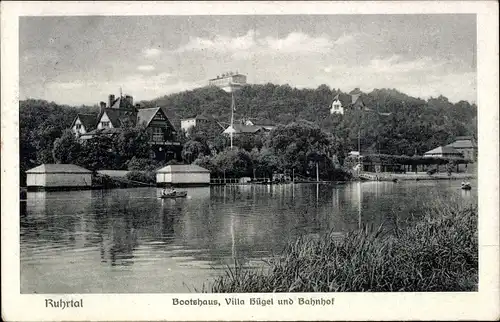 Ak Essen im Ruhrgebiet, Villa Hügel, Bahnhof