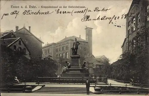 Ak Essen im Ruhrgebiet, Kruppdenkmal, Ostfeldsrtaße