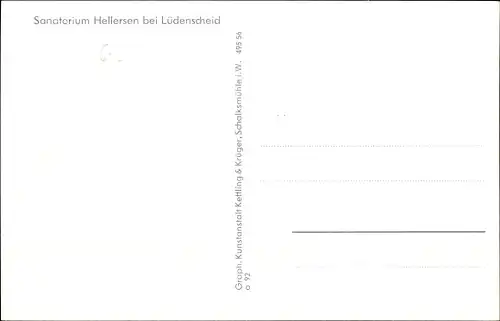 Ak Hellersen Lüdenscheid in Nordrhein Westfalen, Sanatorium, Speisesaal