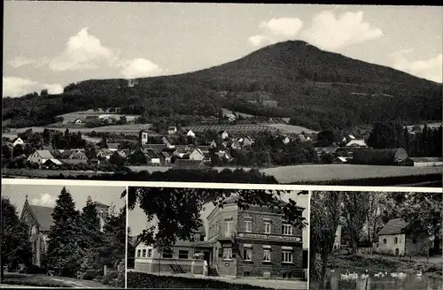 Ak Heisterbacherrott Königswinter am Rhein, Panorama, Kirche, Hotel Jägerhof, See