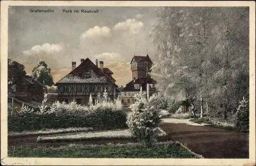 Ak Grafenwöhr in Bayern, Park im Rauhreif