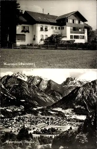 Ak Oberstdorf im Oberallgäu, Gesamtansicht, Kurheim Ettensberg