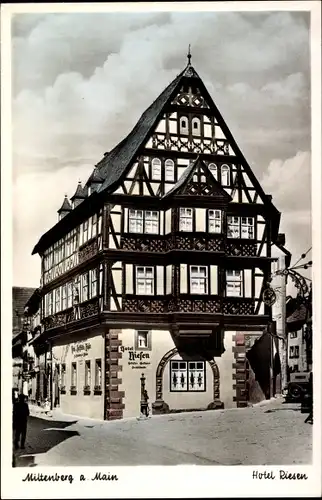 Ak Miltenberg am Main Unterfranken, Hotel Riesen, Fachwerkhaus