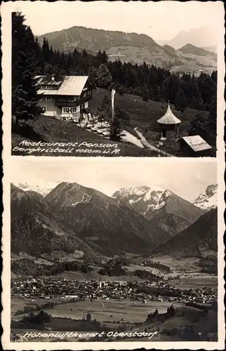 Ak Oberstdorf im Oberallgäu, Gesamtansicht, Restaurant Pension Bergkristall