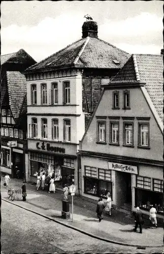 Ak Nienburg an der Weser, Storchennest in der Langenstraße