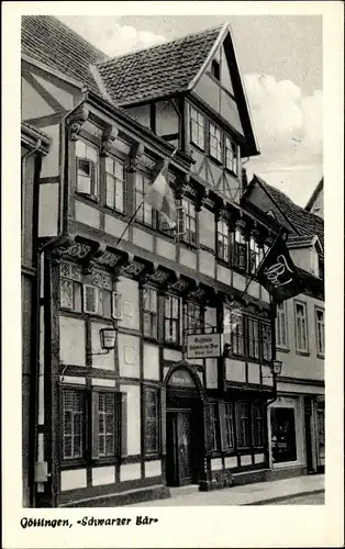 Ak Göttingen in Niedersachsen, Gasthof Schwarzer Bär, Fachwerkbau