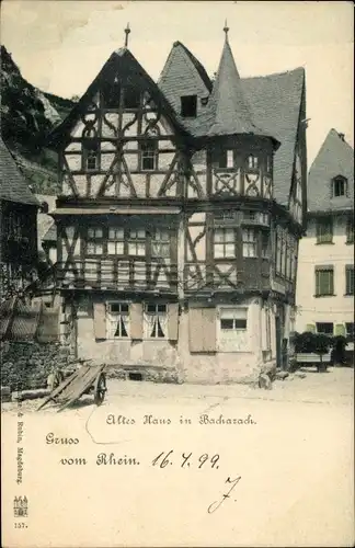 Ak Bacharach am Rhein, Fachwerkhaus